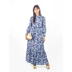 MICHELLE BELAU - Vestido maxi camisero estampado floral lazo cinturón