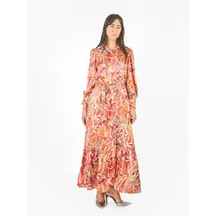 MICHELLE BELAU - Vestido maxi camisero estampado floral lazo cinturón