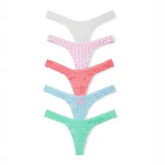 Victoria'S Secret - CALZON HILO PACK 5 ENCAJE VICTORIAS SECRET COLORES VARIADOS