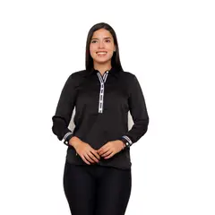 VICCI - Blusa ml Andrella seda negro color entero