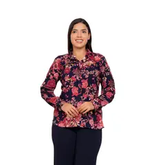 VICCI - Blusa ml Chelline lino vino estampada