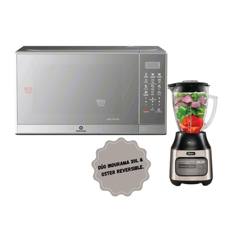 Horno Microondas 20 Litro MWI-20TCRP + Licuadora Oster Reversible 1.5 litros BLSTPEG-NRT