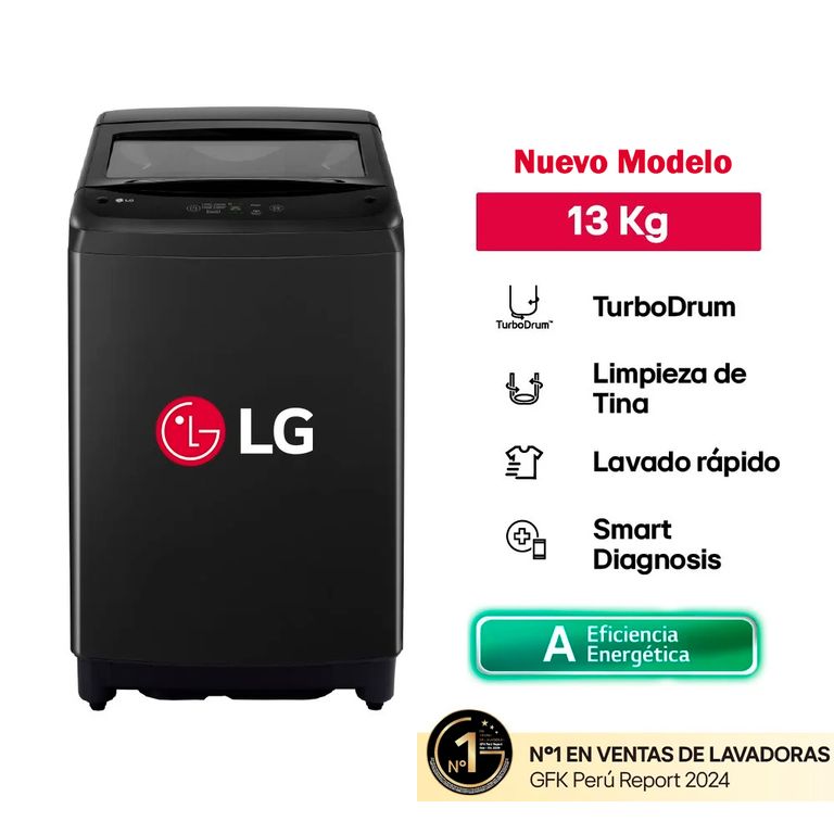 Lavadora Carga Superior Smart Inverter 13 Kg WT13OBVTB - Negro