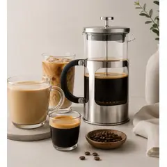GENERICO - Cafetera Prensa Francesa 1000ML Premium Vidrio Borosilicato Acero Inoxidable
