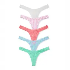 Victoria'S Secret - CALZON HILO PACK 5 ENCAJE VICTORIAS SECRET COLORES VARIADOS