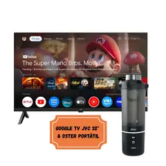 GENERICO - TELEVISOR JVC 32 QLED GOOGLE TV HD LT-32KM1584 + Licuadora Oster Portátil 500 ml BLSTGFP-B20-000