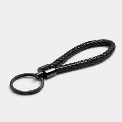 GENERICO - Llavero Elegatto Cuero Trenzado Negro