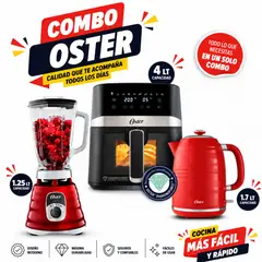 OSTER - Combo Freidora de Aire 4L + Licuadora 3 velocidades + hervidor 1.7l