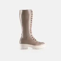 GINO BIGIONI - PISA bota larga de mujer de Cuero en color Topo