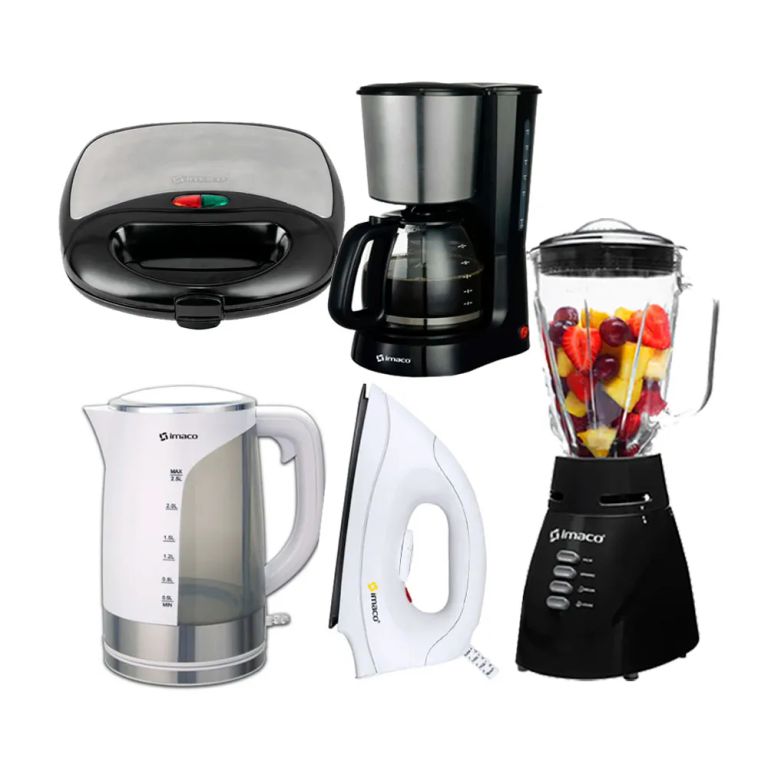 Combo Licuadora Imaco+ Sandwich grill+Hervidor 2.5lt+Cafetera+Plancha
