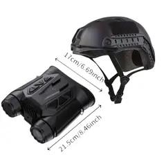 GENERICO - CASCO CON BINOCULAR DE VISIÓN NOCTURNA CON LASER INFRAROJO 4K UHD Zoom 16X de 48MP