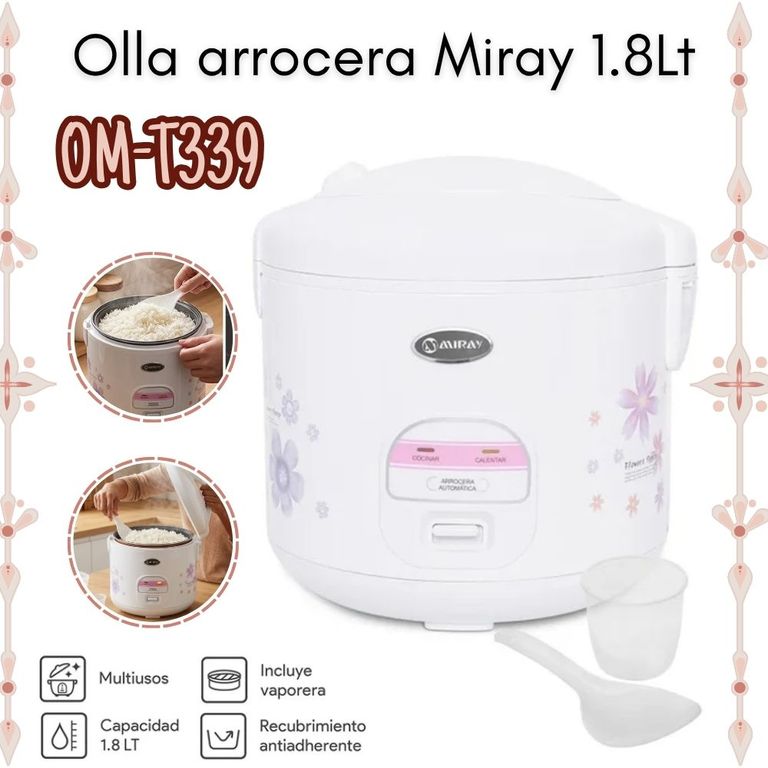 Olla Arrocera Mi-RAY OM-T339 1.8L Blanco