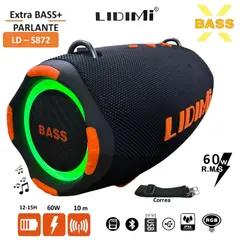 LIDIMI - Parlante Portátil LD-S872 Extra Bass 60W Bluetooth USB