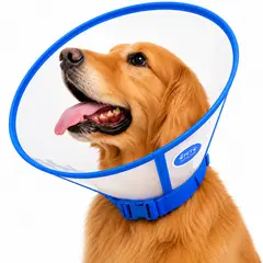 GENERICO - Collar isabelino tipo cono para mascotas perros y gatos azul talla S