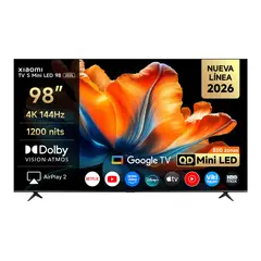 XIAOMI - Televisor Smart TV S Mini LED 98" 4K UHD Google TV 2026