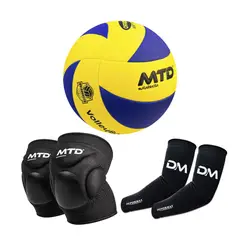 MTD - KIT VÓLEY PRO PELOTA PU THERMOSELLADO 5 + RODILLERA GEL + MANGAS DM JUNIOR