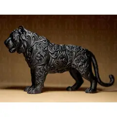 GENERICO - ADORNO EXCLUSIVO TIGRE NEGRO 23cm x 11cm x 44cm