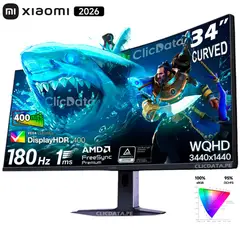 XIAOMI - Monitor G34WQi 34 WQHD 180Hz Curvo 1500R FreeSync Premium ULTRAWIDE