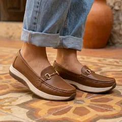 GENERICO - Mocasines Casuales Mujer De Cuero Legitimo