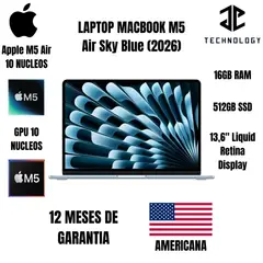 APPLE - MacBook M5 Air 16GB RAM 512GB SSD 13" Sky Blue Teclado Ingles