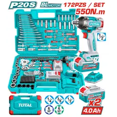 Total Tools - LLAVE DE IMPACTO 550NM CON ACCESORIOS 172PCS THKTHP41728