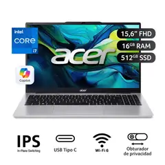 ACER - Laptop Intel Core i7 13620H 16GB RAM 512GB SSD 15.6FHD Windows 11 - Aspire