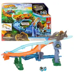 HOT WHEELS - Pista Jurassic World Rebirth Spinosaurus vs Velociraptor