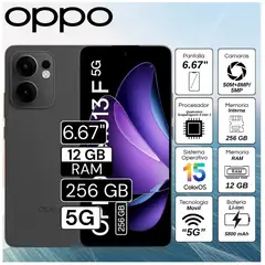 OPPO - Celular Reno 13F 5G 6.67" Pulg. 12GB RAM 256GB ColorOS 15.0 - Gris