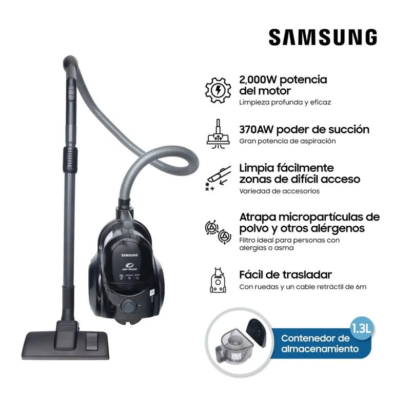 Aspiradora de Arrastre Ciclónica VCC4580V3KXZS 2000W Negro