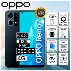 OPPO - Celular Reno 7 6.43" Pulg. 8GB RAM 256GB ColorOS 13.0 - Negro