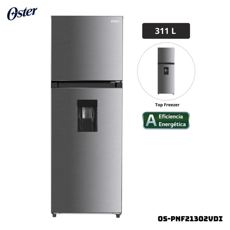 REFRIGERADORA 331 L CON DISP DE AGUA GRIS INOX - OS-PNF21302VDI