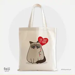 GENERICO - Bolso Tela Tote Bag Cartera ecologica - Grumpy cat