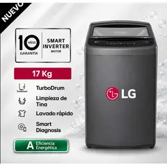 LG - Lavadora 17 Kg Carga Superior WT17BVTB Negro Claro