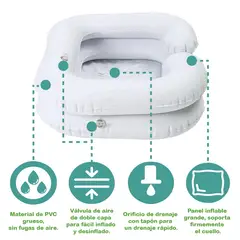 GENERICO - Lavatorio de cabello inflable con dispensador de agua