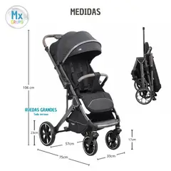 GENERICO - COCHE PARA BEBE MX-080 NEGRO