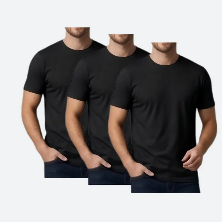 Pack 3 Polos Básicos Hombre Regular Fit Negro