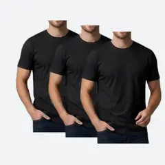 GENERICO - Pack 3 Polos Básicos Hombre Regular Fit Negro