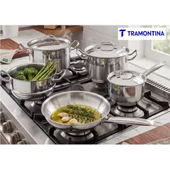 TRAMONTINA - Juego de Ollas de Acero Inox. 10 Piezas