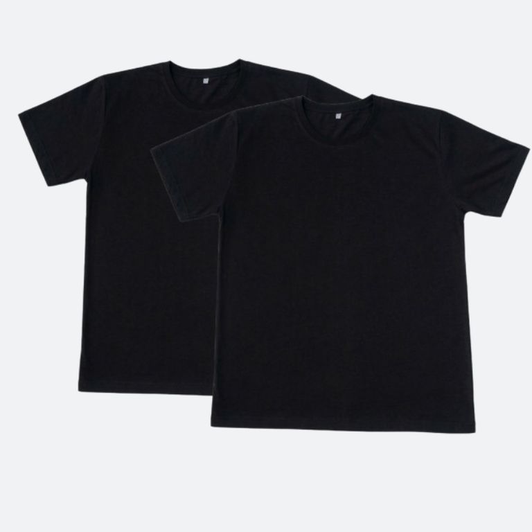 Pack Ahorro 2 Polos Hombre Algodón Negro