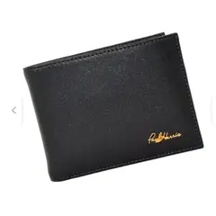 PAUL HARRIS - Billetera de Cuero Para Hombre + caja Negro s207