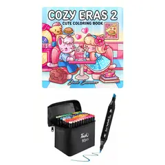 GENERICO - Plumones Touch de 80 doble punta Colores + Libro colorear Cocowyo Cozy eras 2