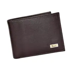 PAUL HARRIS - Billetera de Cuero Para Hombre + caja Marrón