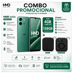 Nokia - HMD Aura DS 8GRAM (4+ 4GB EXT)+ 128GB Smartphone desbloqueado- Batería de 2 días - 6.56" Indigo