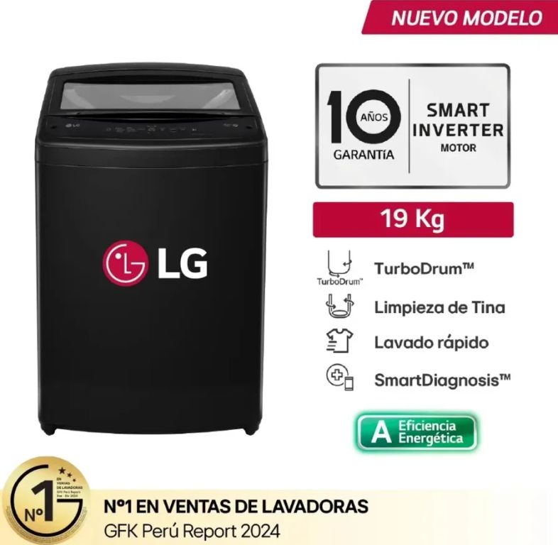 Lavadora WT19OBVTB 19Kg Turbodrum Carga Superior Negro