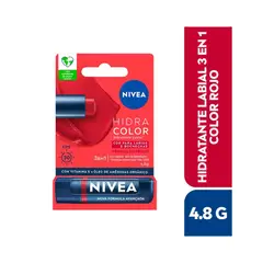 Nivea - Hidratante Labial 3 en 1 en Color Rojo