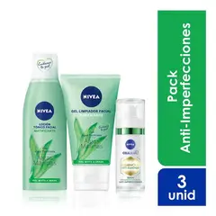 Nivea - KIT x3 Tonico con Gel Limpiador y Serum
