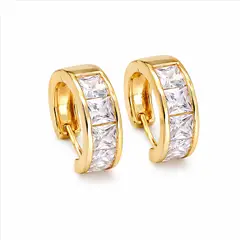 GENERAL - Argollas Huggie Aurora Acero Quirúrgico 316L Cristal Claro
