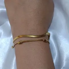 GENERICO - Pulsera para mujer acero inoxidable Doble Lupita