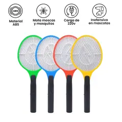 GENERICO - Raqueta Eléctrica Mata Moscas y Mosquito
