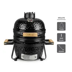 GRILLCORP - Kamado Clásico 13 Negro con regalos básicos